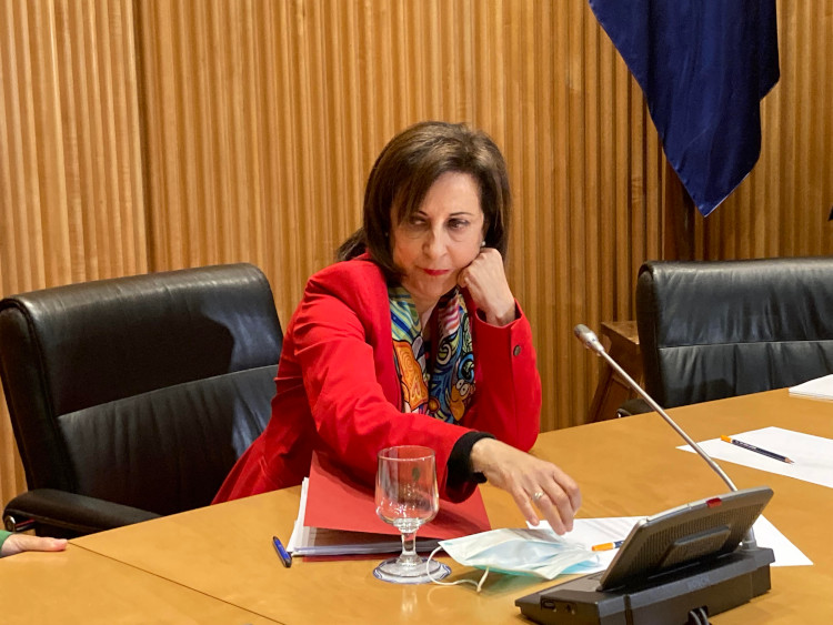 Spain's defense minister, Margarita Robles, in the congress defense committee, on May 4, 2022 (by Roger Pi de Cabanyes)
