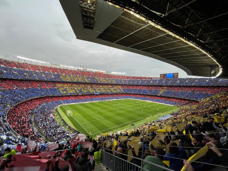 Barcelona v Real Madrid at the Camp Nou watched by 91,553 fans, March 30, 2022