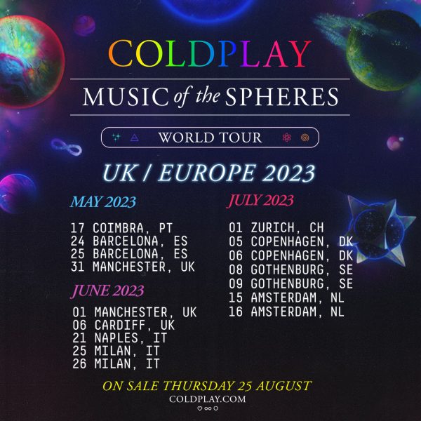 Coldplay will be playing two concerts in Barcelona in 2023
