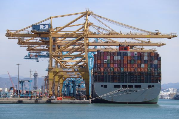 Containers being unloaded in the port of Barcelona (by Aina Martí)