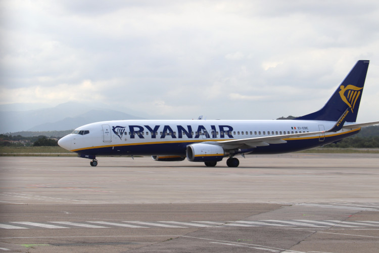 A Ryanair flight at Girona airport on September 8, 2022