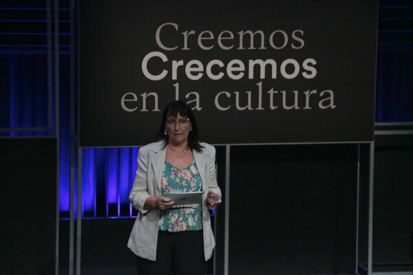 Director of 'la Caixa' Foundation, Elisa Durán, at the presentation of the CaixaForum and CosmoCaixa season (By Pere Francesch)