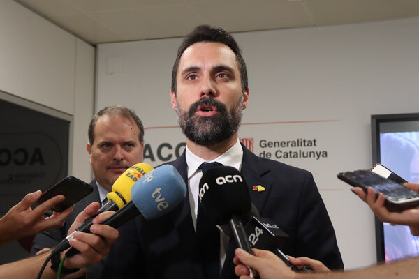 Business minister Roger Torrent speaking about investments in the video games sector