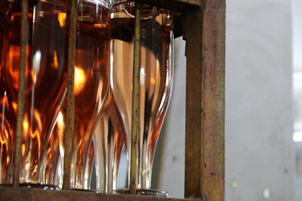 Rosé cava bottles from a winery in Sant Sadurní d'Anoia (By Gemma Sánchez) 