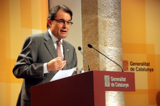 The President of the Catalan Executive, Artur Mas, at the press conference presenting the Government Plan 2013-2016 (P. Mateu)