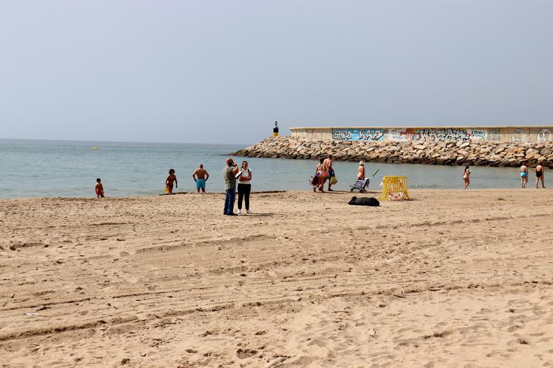Police officers at the Roda de Berà beach where the child's body was discovered on July 11, 2023