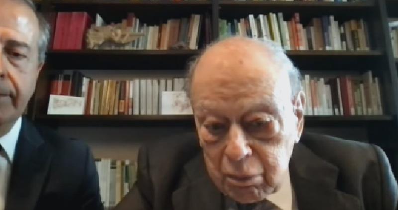 Former Catalan president Jordi Pujol connects to Spain's National Court via videolink