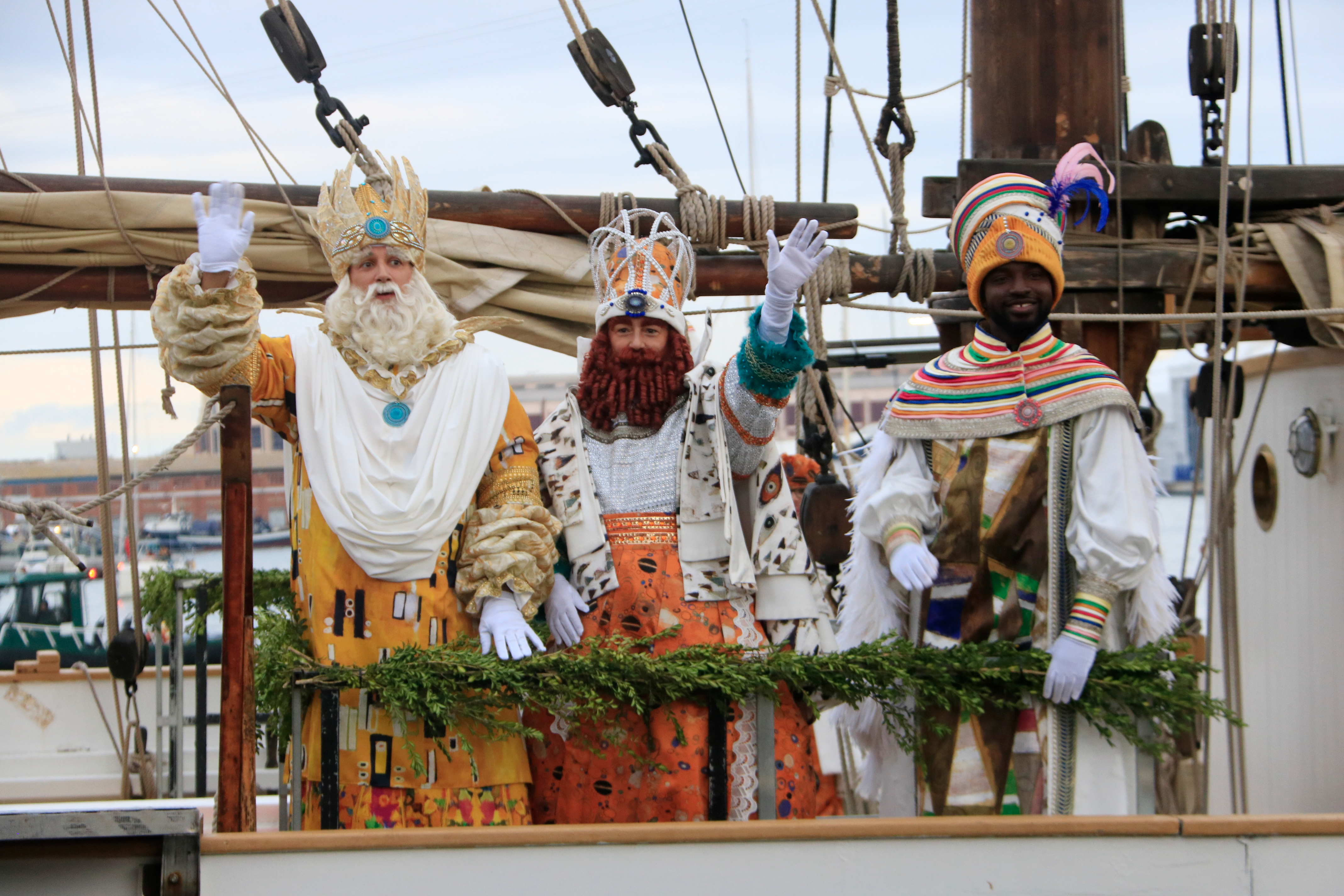 The Three Kings' Parade arrive at Barcelona Port in 2024