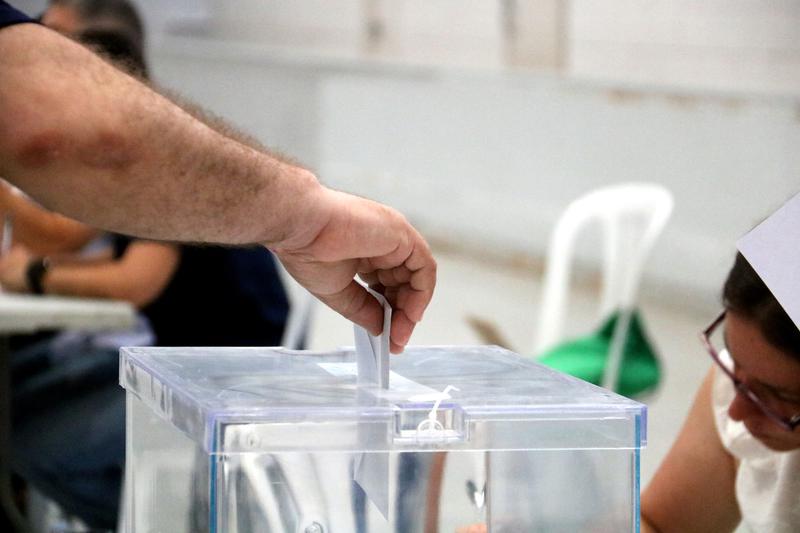 A voter in Lleida during the June 9 European Elections