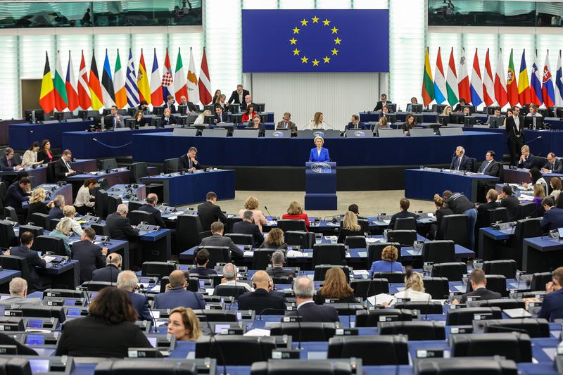 The European Parliament debating the Israeli-Palestinian conflict on October 2023