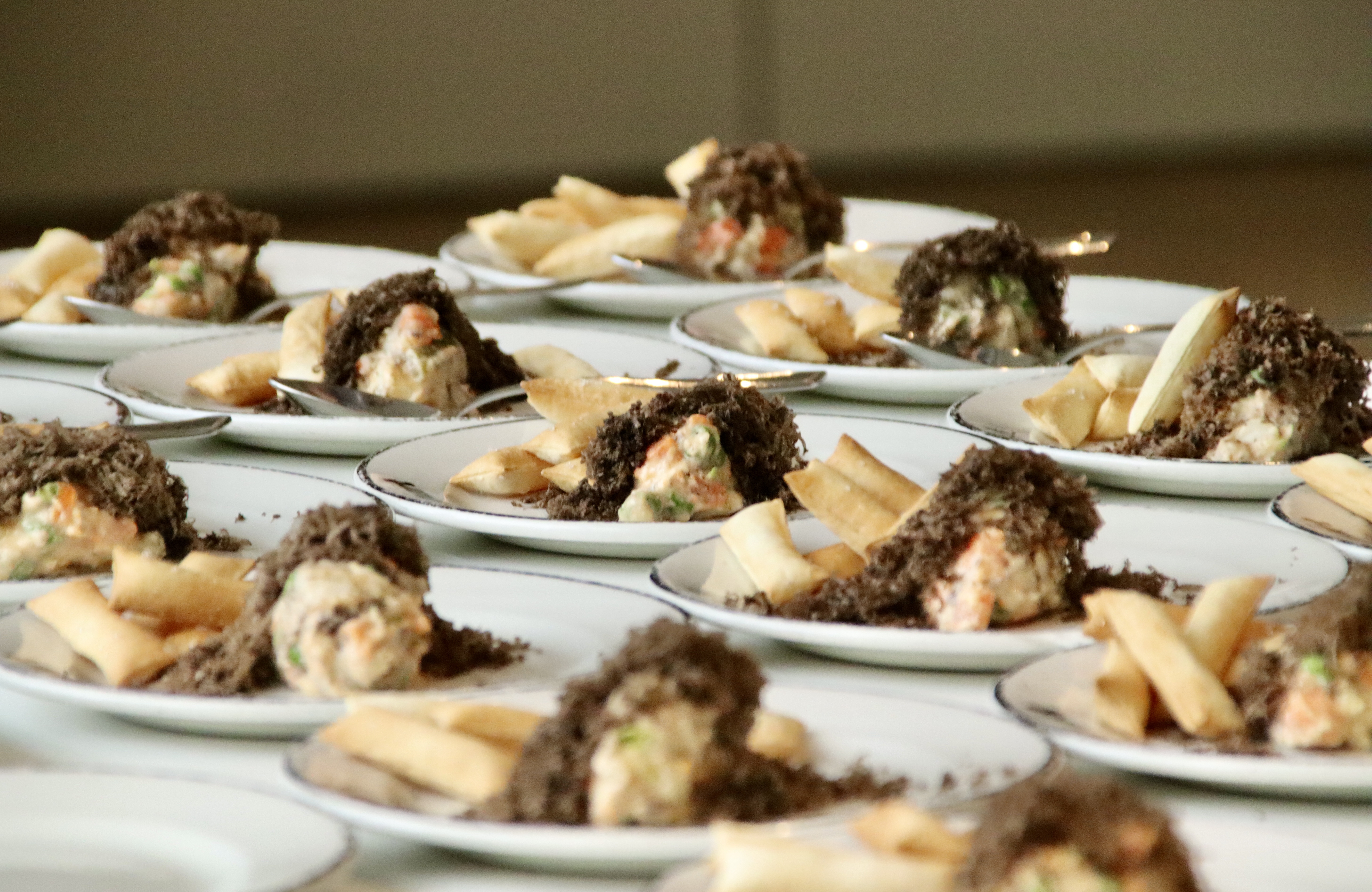 Tasting of a dish with truffle during the presentation of the Trufforum