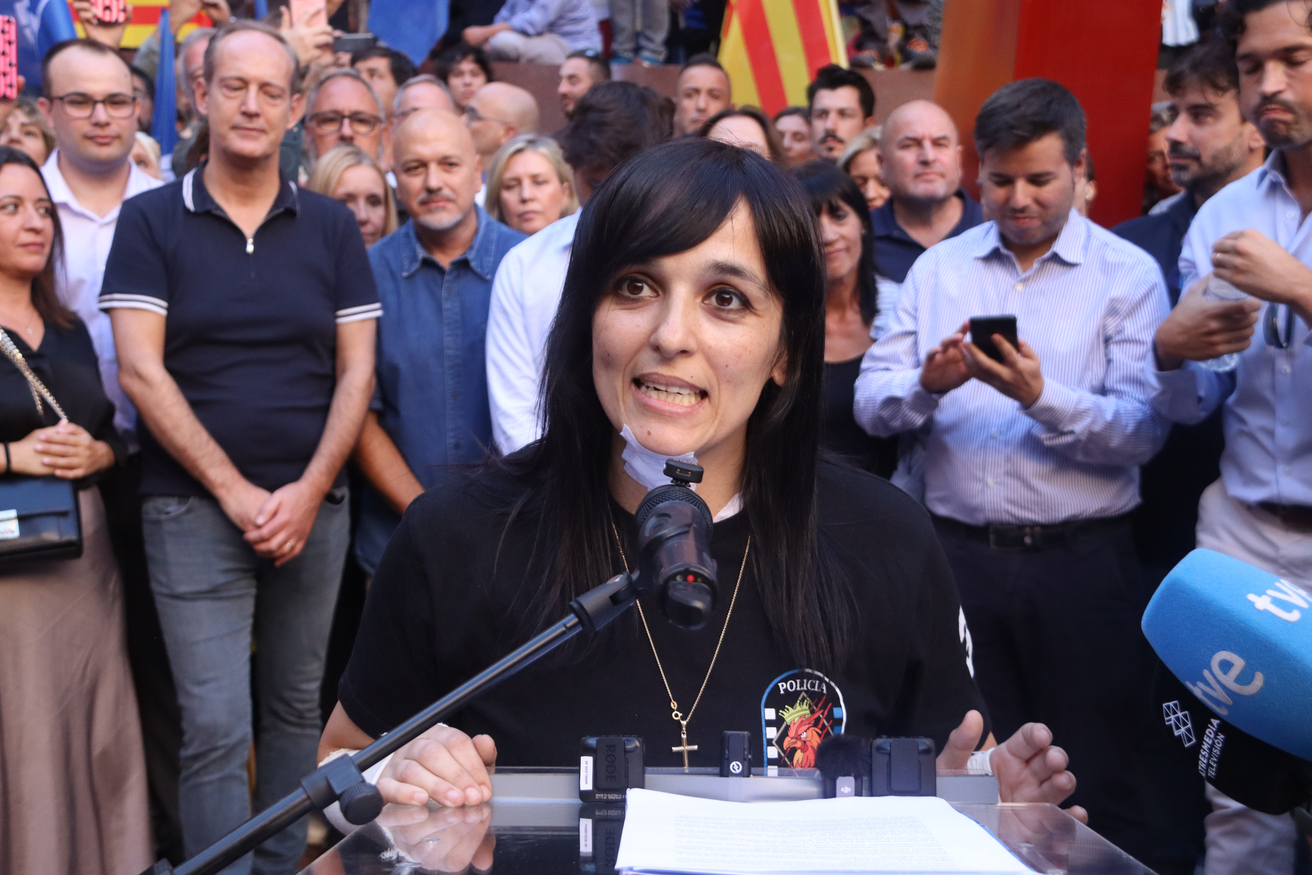 Aliança Catalana leader Sílvia Orriols during her speech at the Fossar de les Moreres
