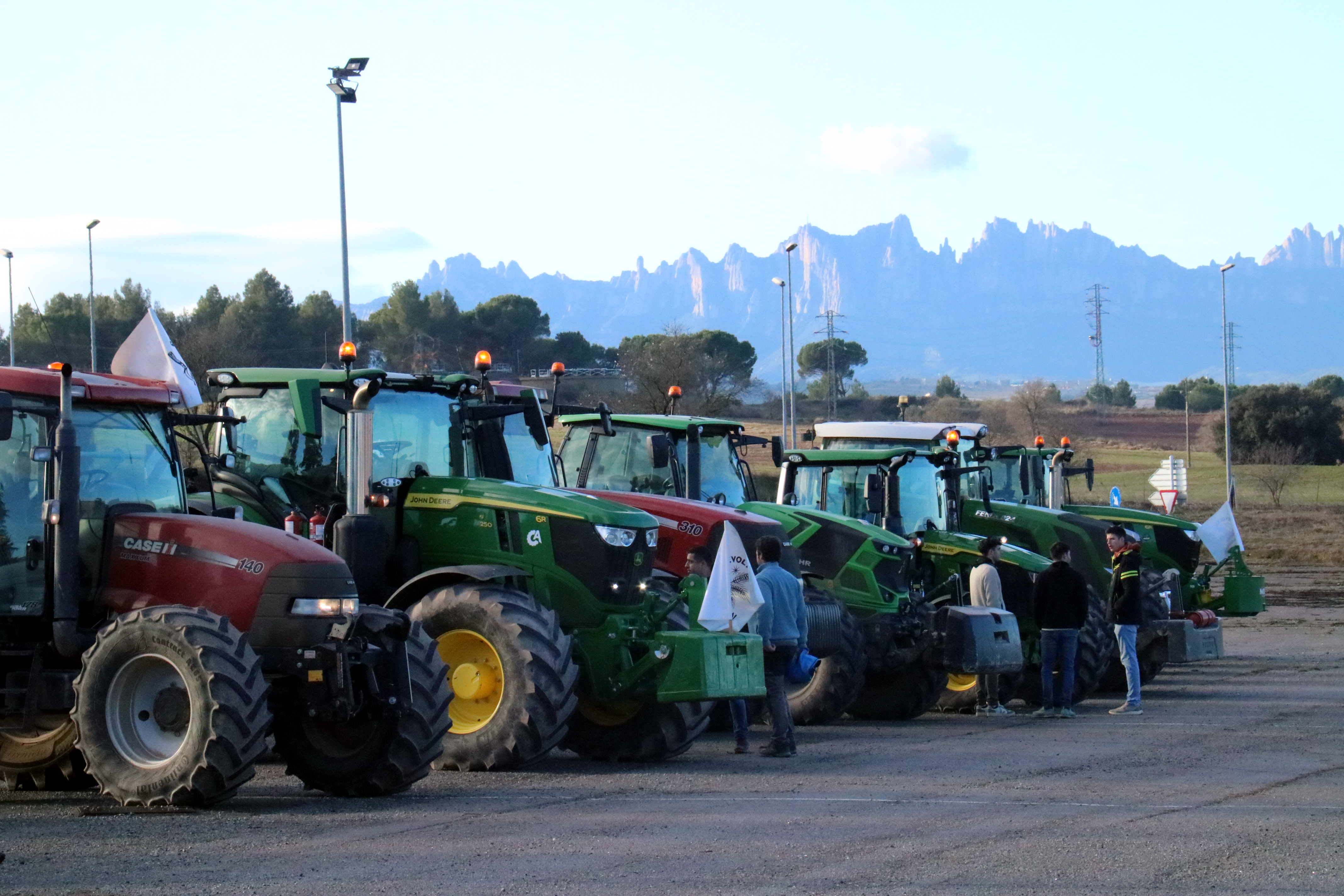 Tractors gather at Sant Fruitós de Bages, in Central Catalonia, ready to march on Barcelona