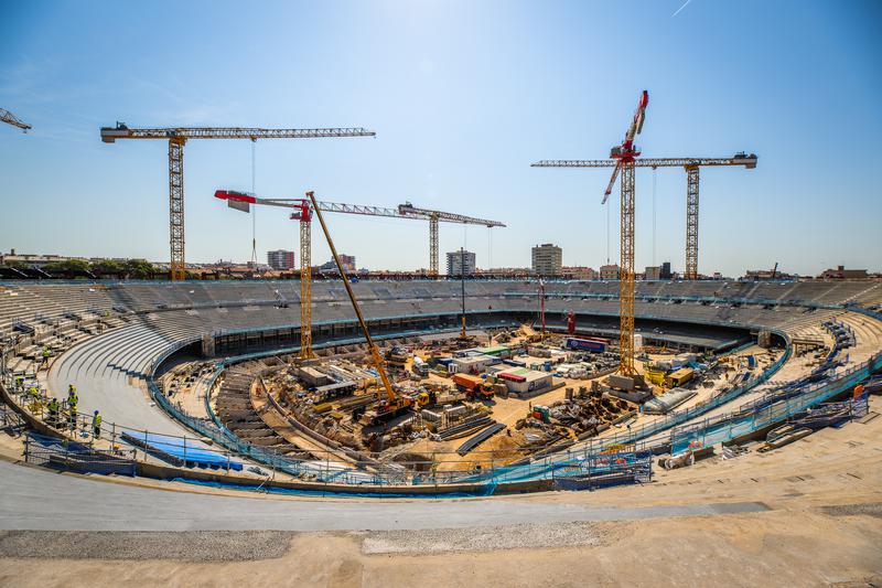 Construction works ongoing in the Spotify Camp Nou stadium