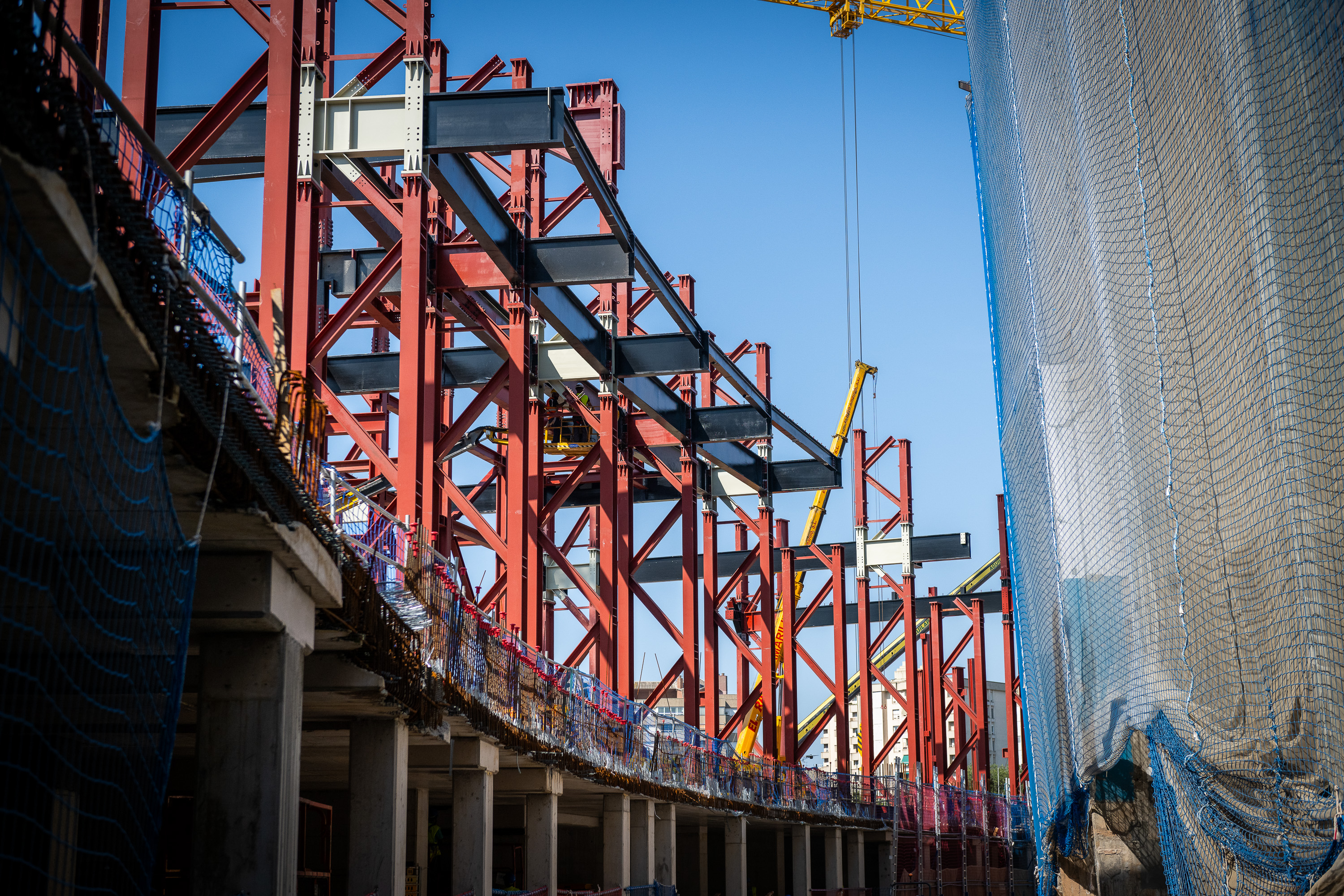 Part of the future third stands of FC Barcelona's Spotify Camp Nou stadium on July 17, 2024