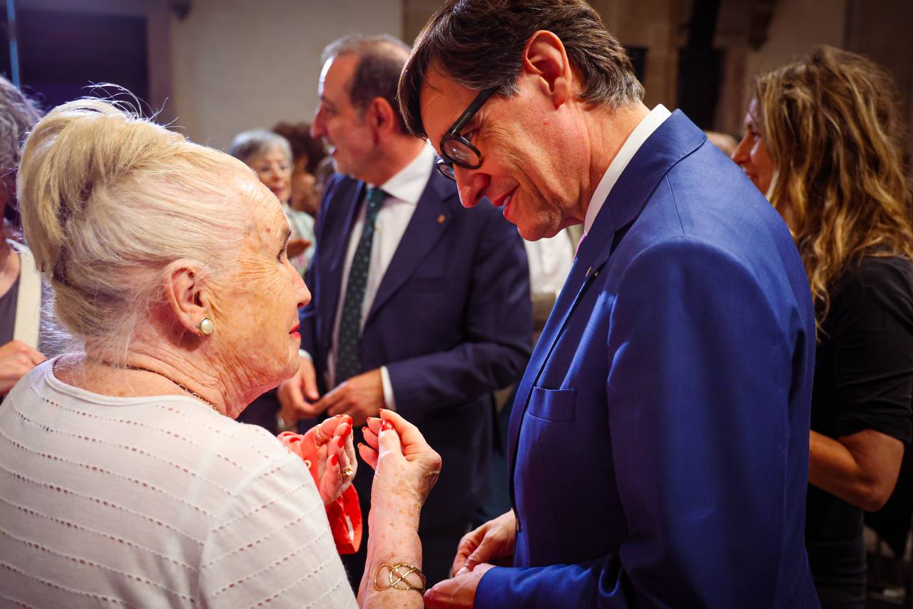 Catalan President Salvador Illa at the ceremony honoring Catalan deportees to Nazi camps