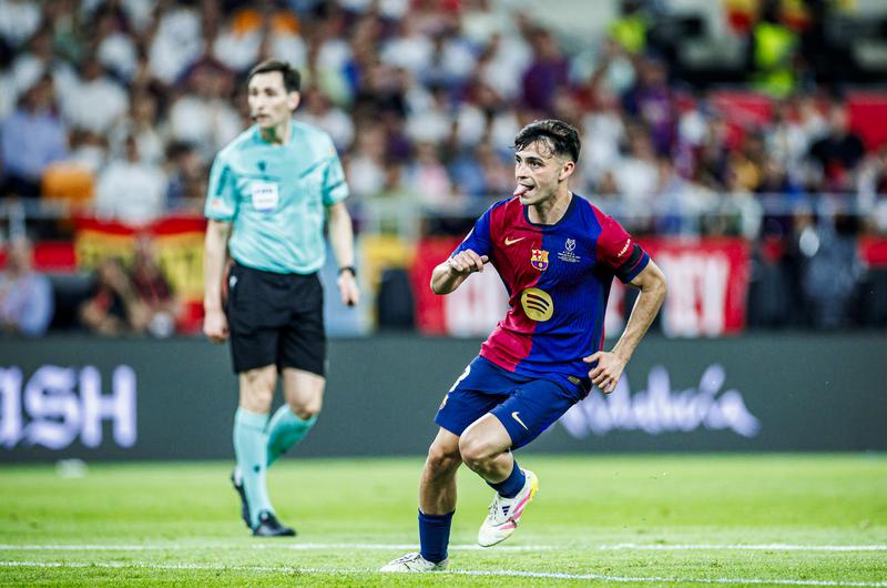 FC Barcelona player Pedri during the 2025 Copa del Rey final against Real Madrid
