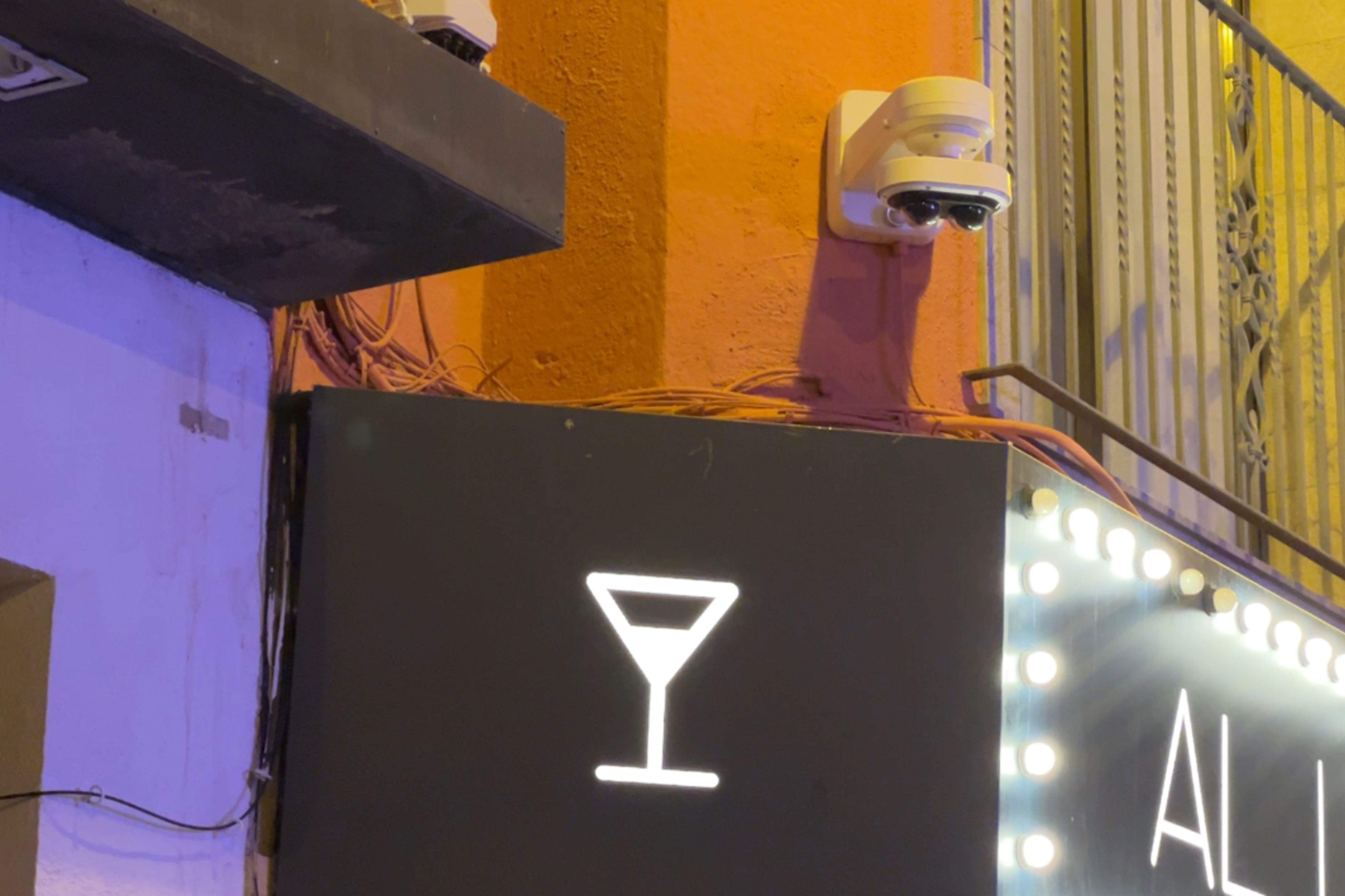 A camera installed at one of Lloret de Mar's main venues to control any drinking problematics