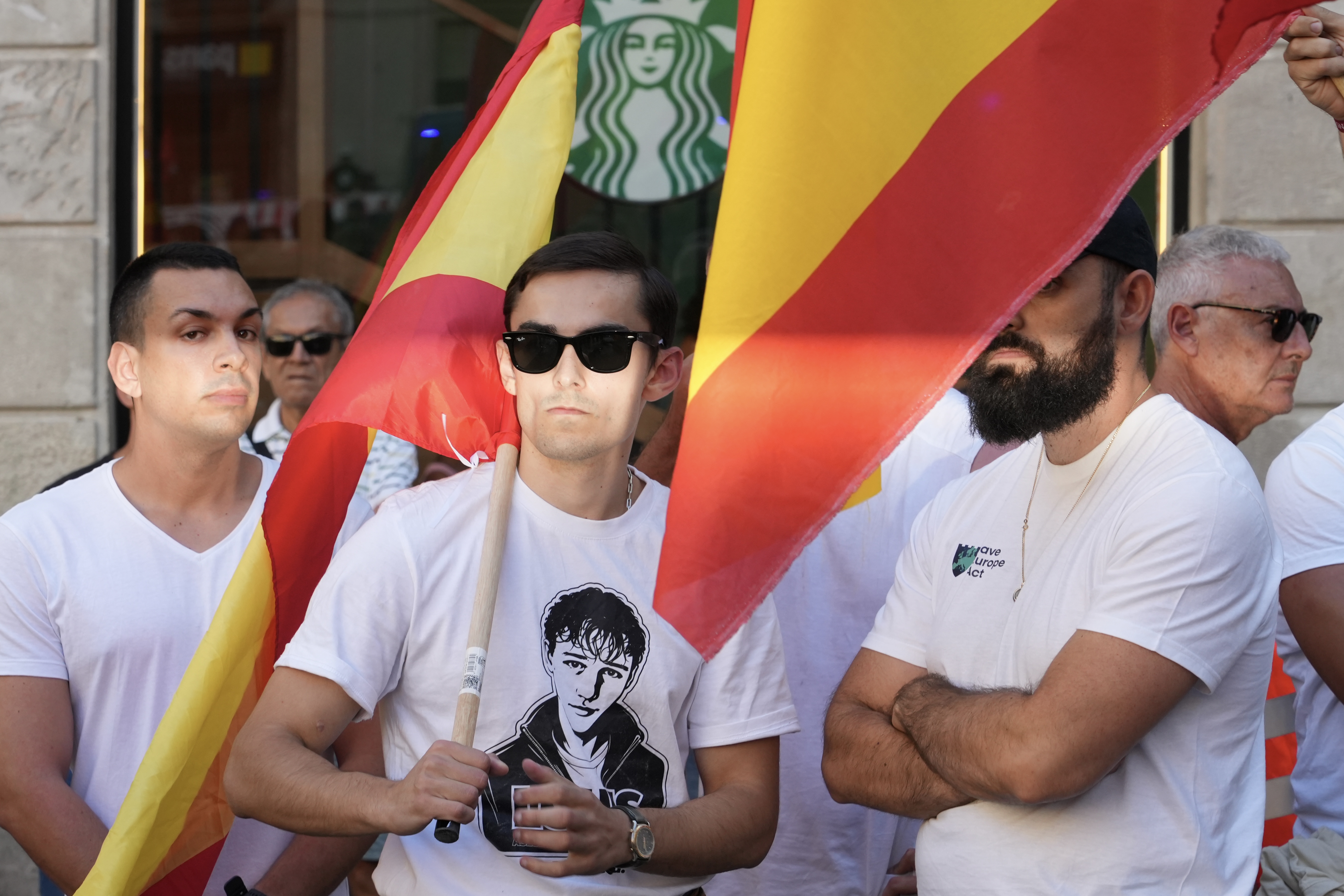 Far-right demonstrators in Barcelona