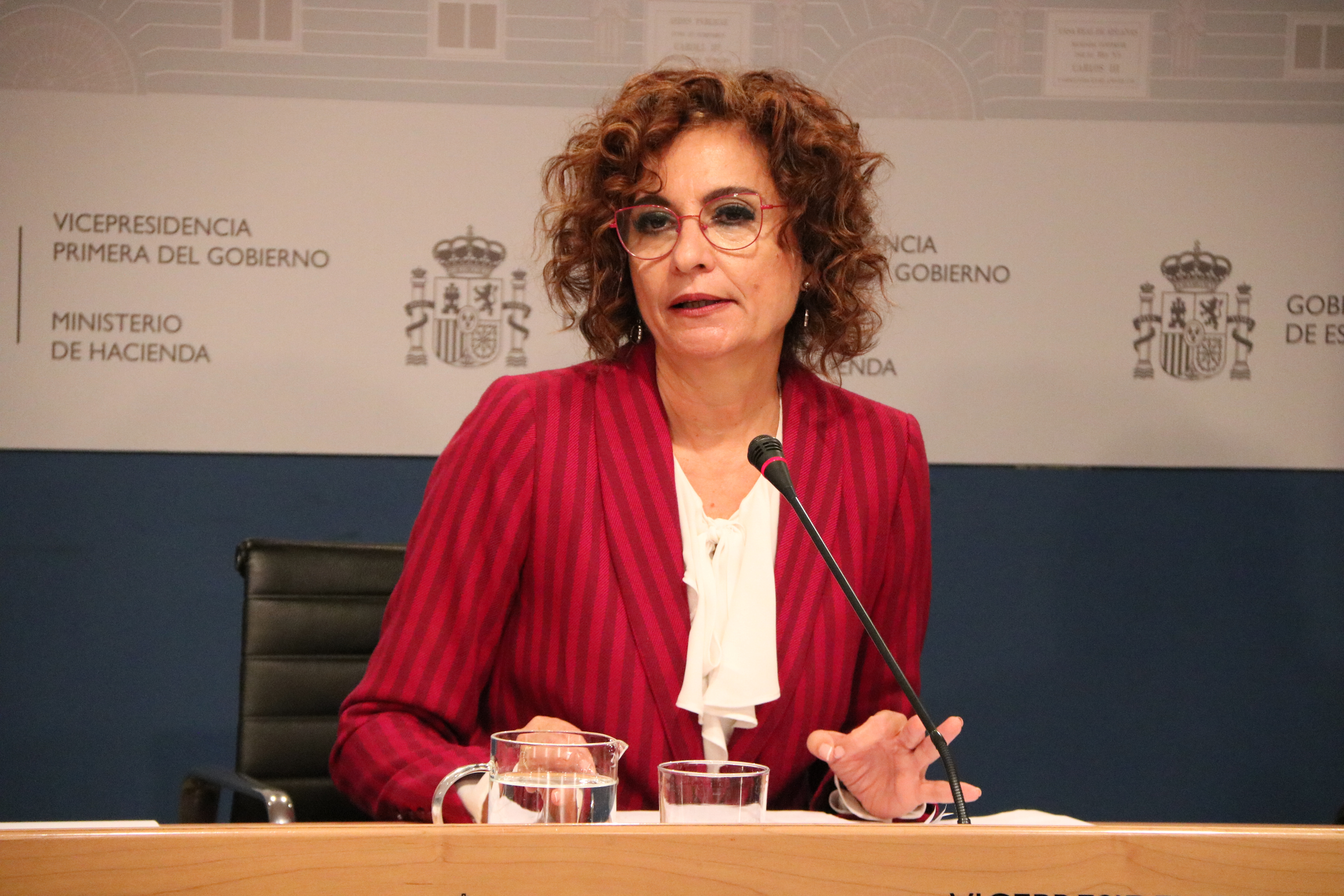 La vicepresidenta primera del govern espanyol, María Jesús Montero, durant la presentació del nou model de finançament