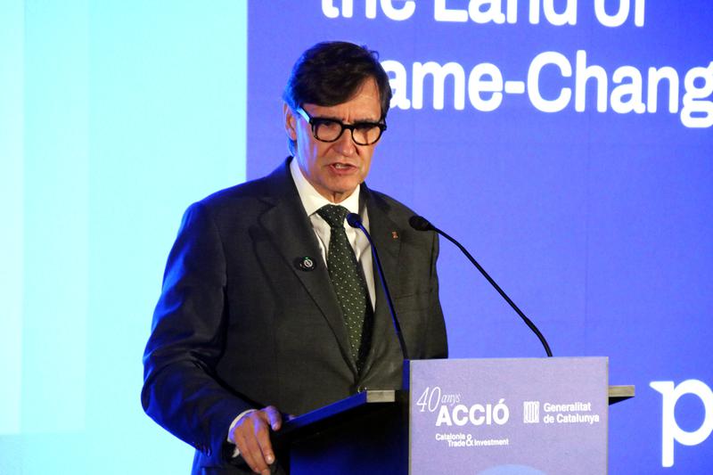 President Salvador Illa at the Passeu 2026 event with foreign companies based in Catalonia