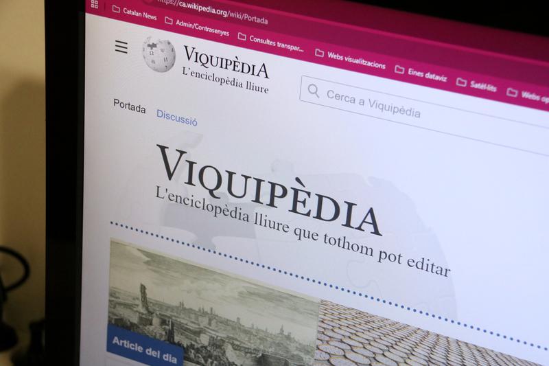 The homepage of Viquipèdia, Wikipedia in Catalan