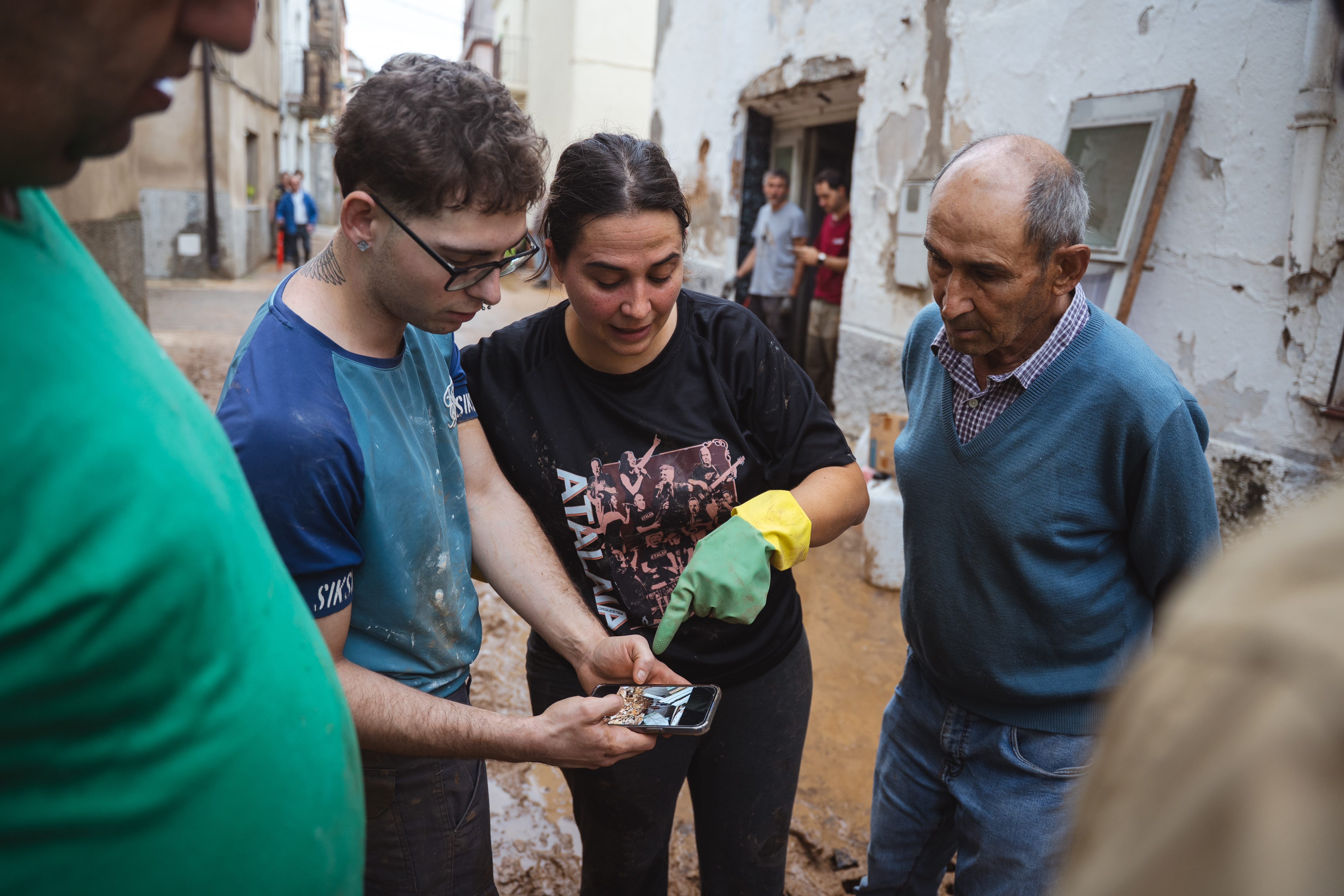 Godall residents watching the images from the torrential rain