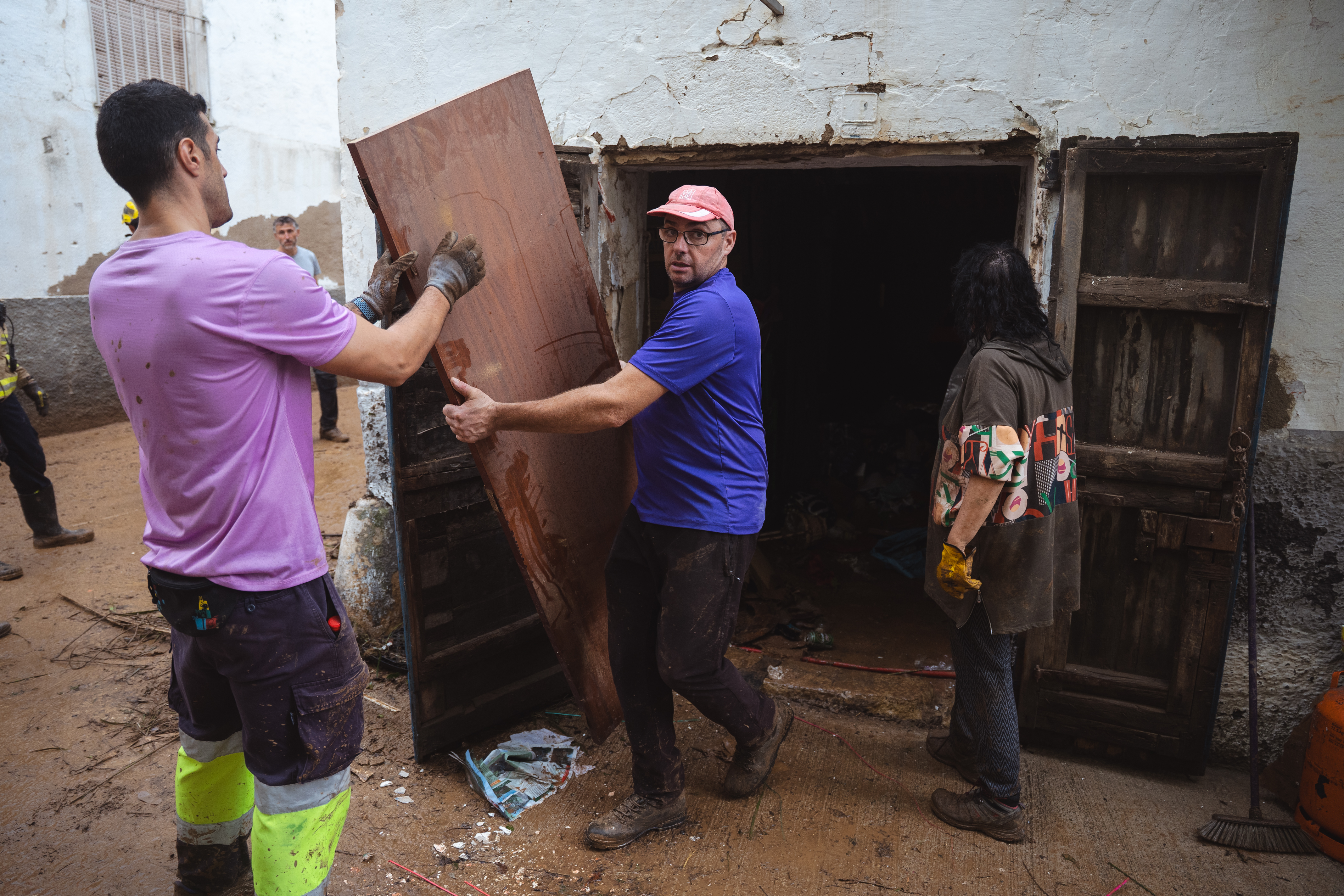 Damage to streets and homes in Godall, southern Catalonia