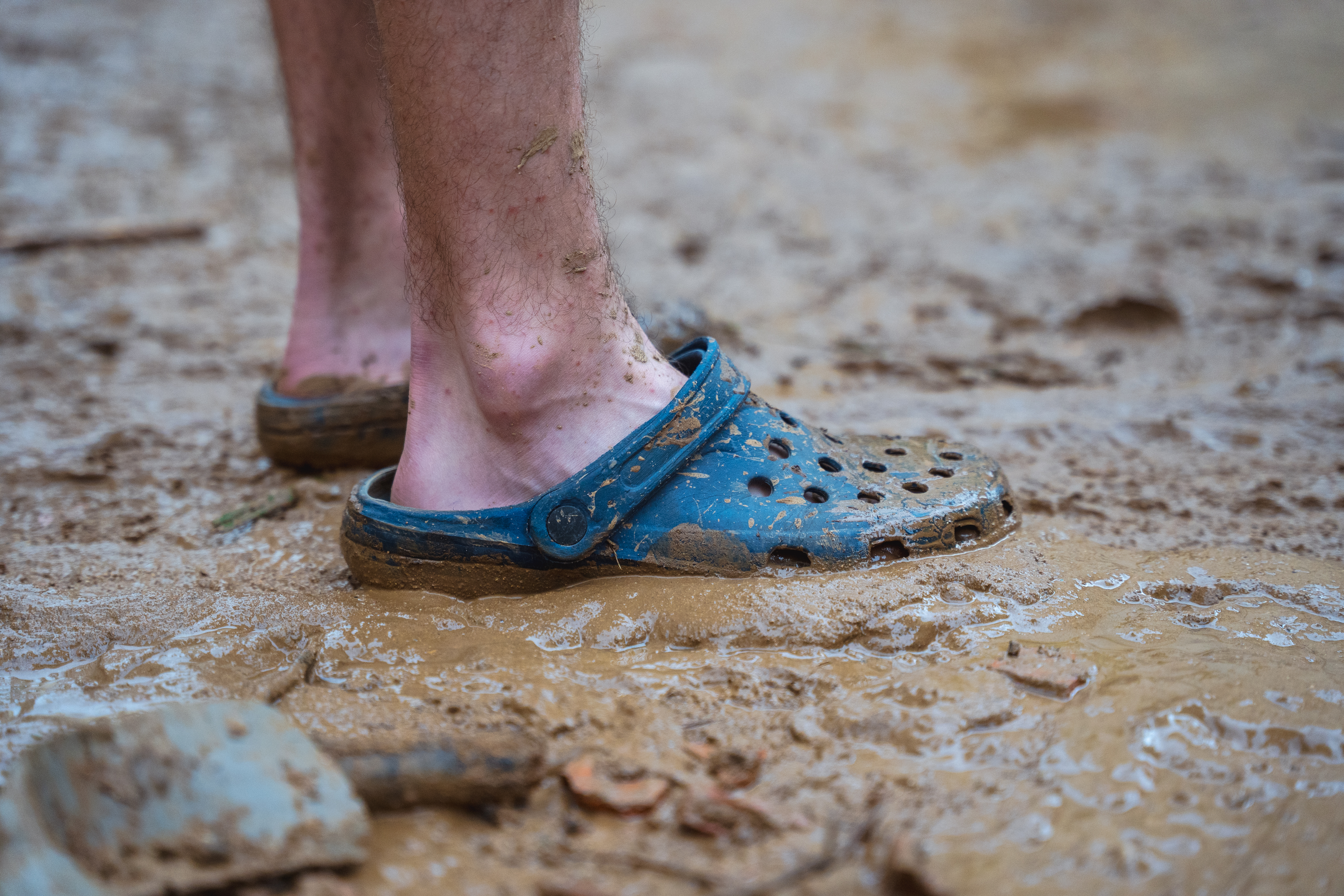 Godall streets completely covered in mud
