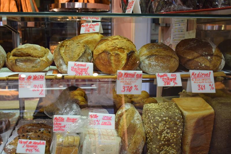 Prices of bread at the Forn Mistral bakery in Barcelona