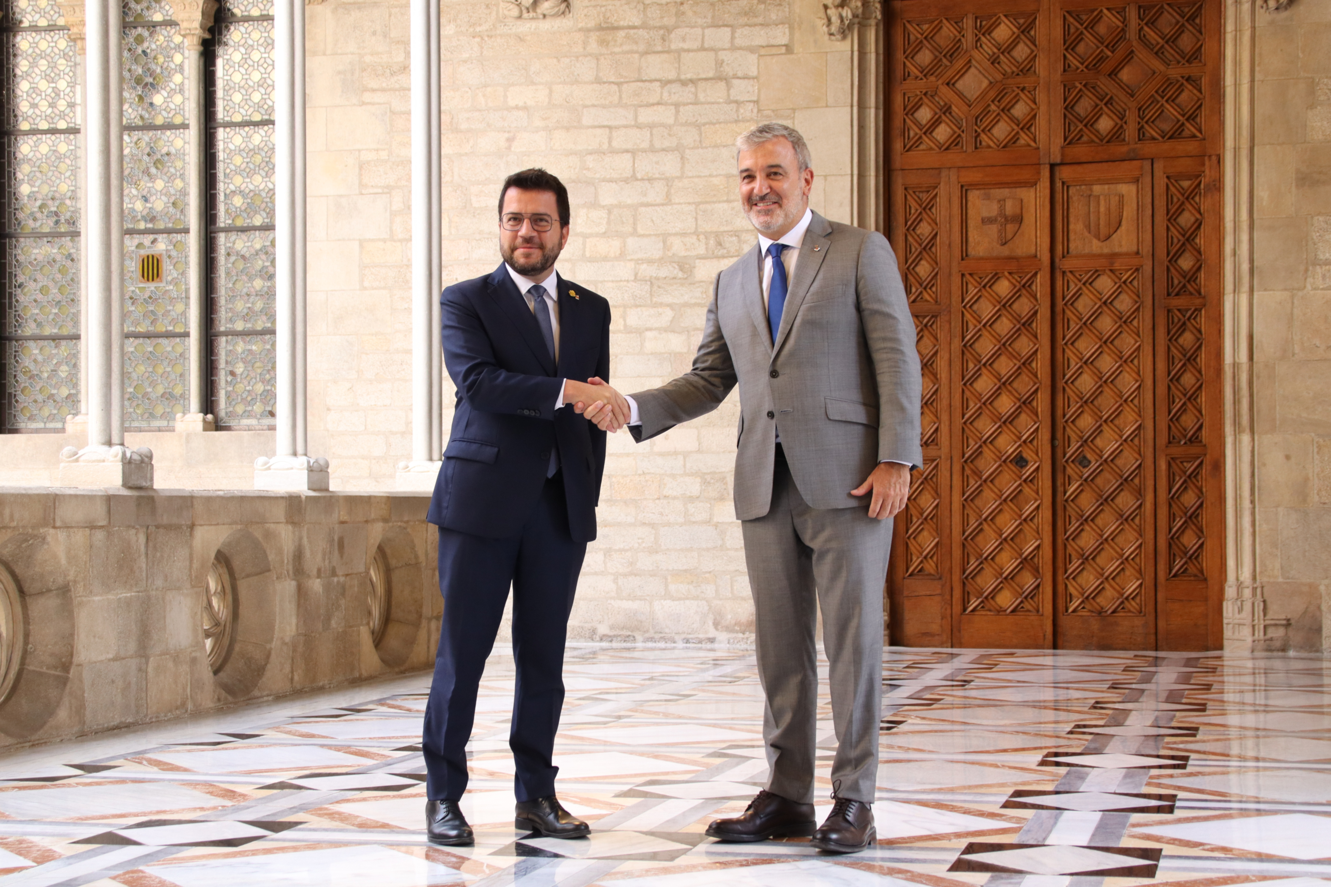 Former president Pere Aragonès and Barcelona mayor Jaume Collboni met in Barcelona on August 30, 2023