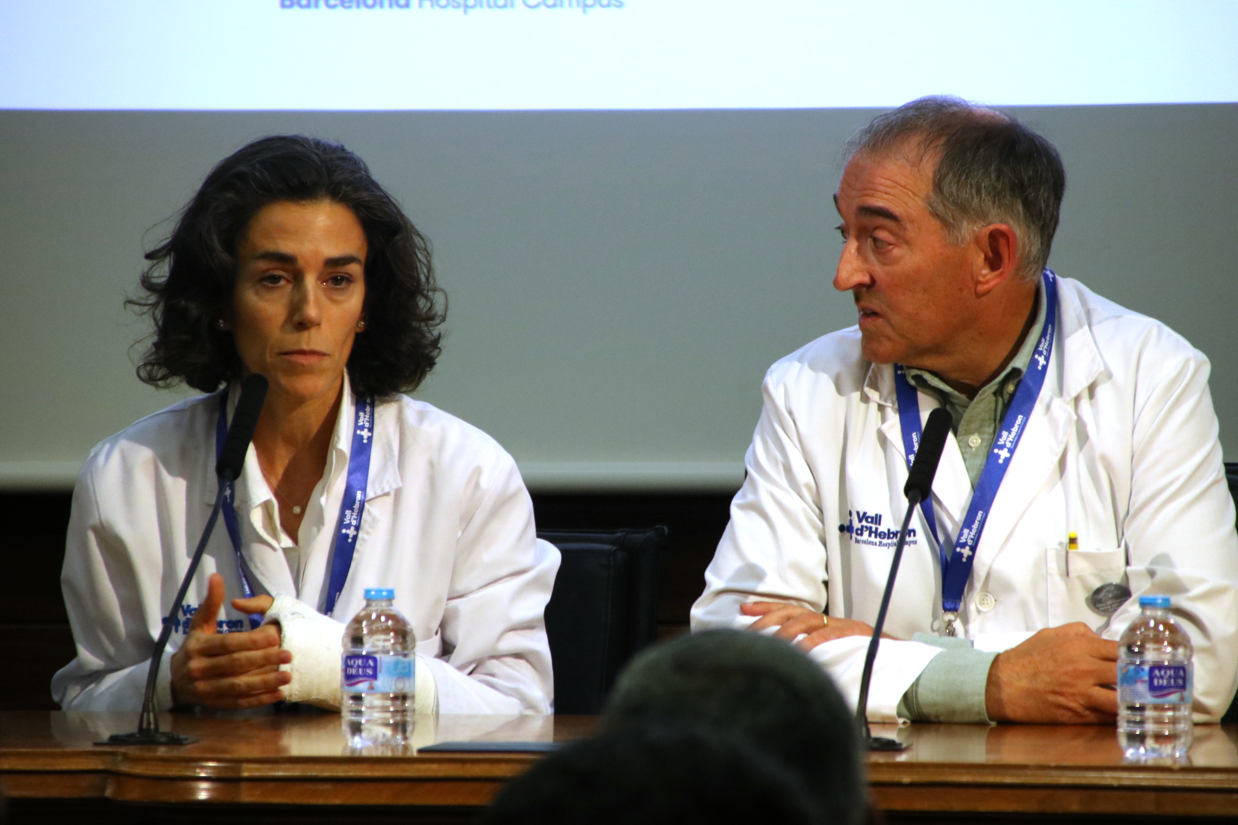 Doctors of the Vall d'Hebron hospital during a press conference to talk about the health situation of Catalan president Salvador Illa on January 18, 2026