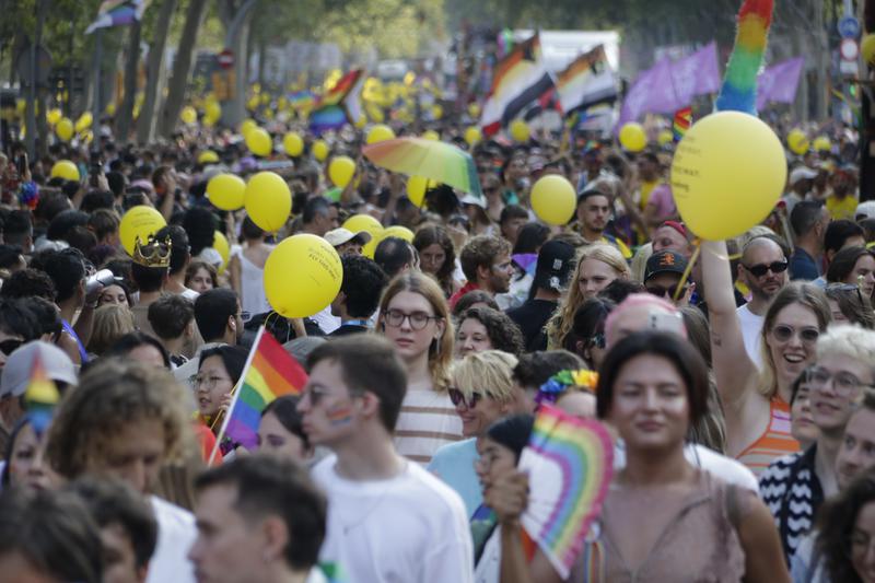 Over 150,000 people rallied on July 19, 2025 during the Pride demonstration across Barcelona's city center