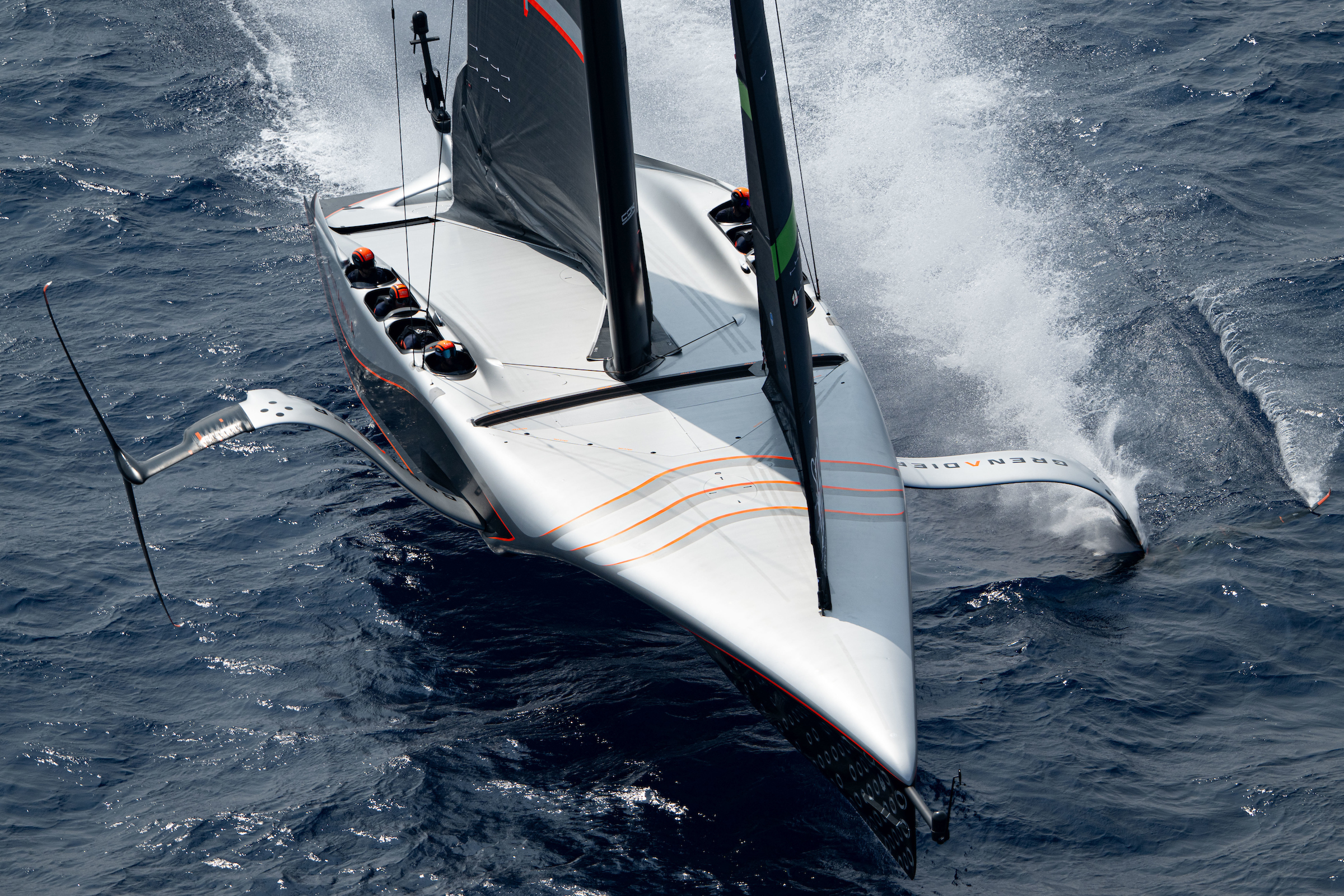 Ineos Britannia during one of the pre-regattas in Barcelona on 22 August 2024