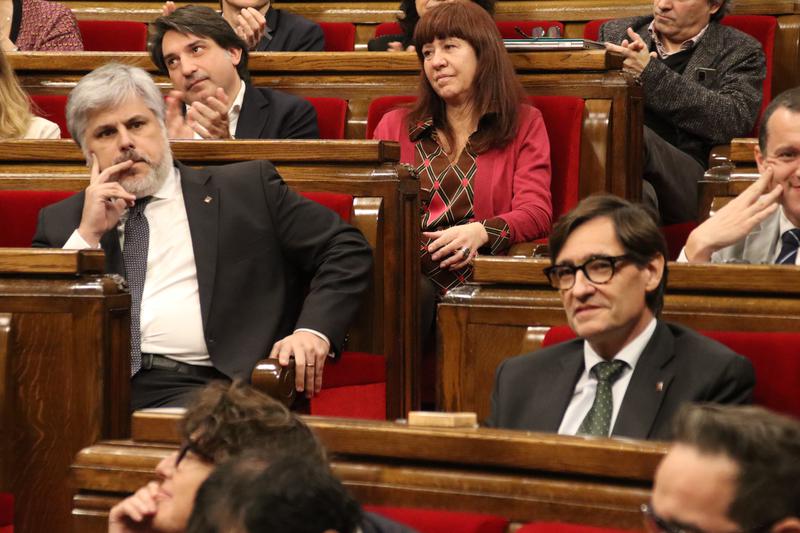 Junts' Albert Batet and the Socialists' Salvador Illa in Parliament on January 25, 2023