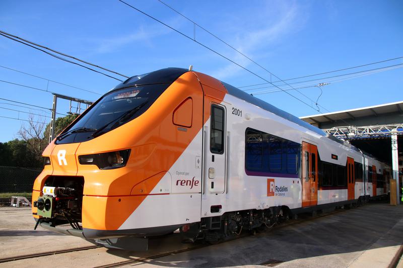 A new Rodalies train ready for testing