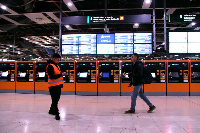 The Rodalies automatic ticket vending machines at Sants station