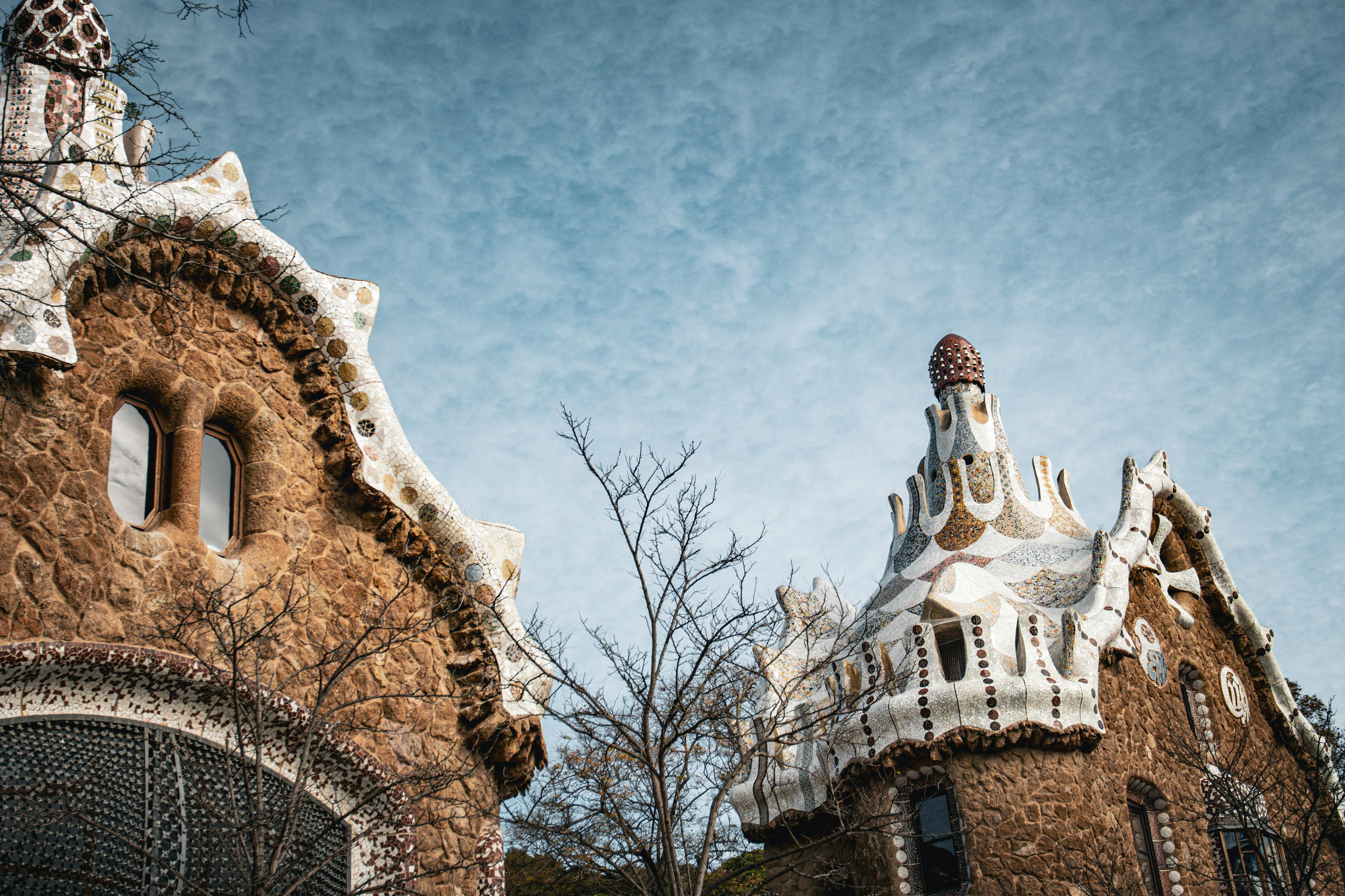 Detail of the entrance of Barcelona's Park Güell, designed by architect Antoni Gaudí