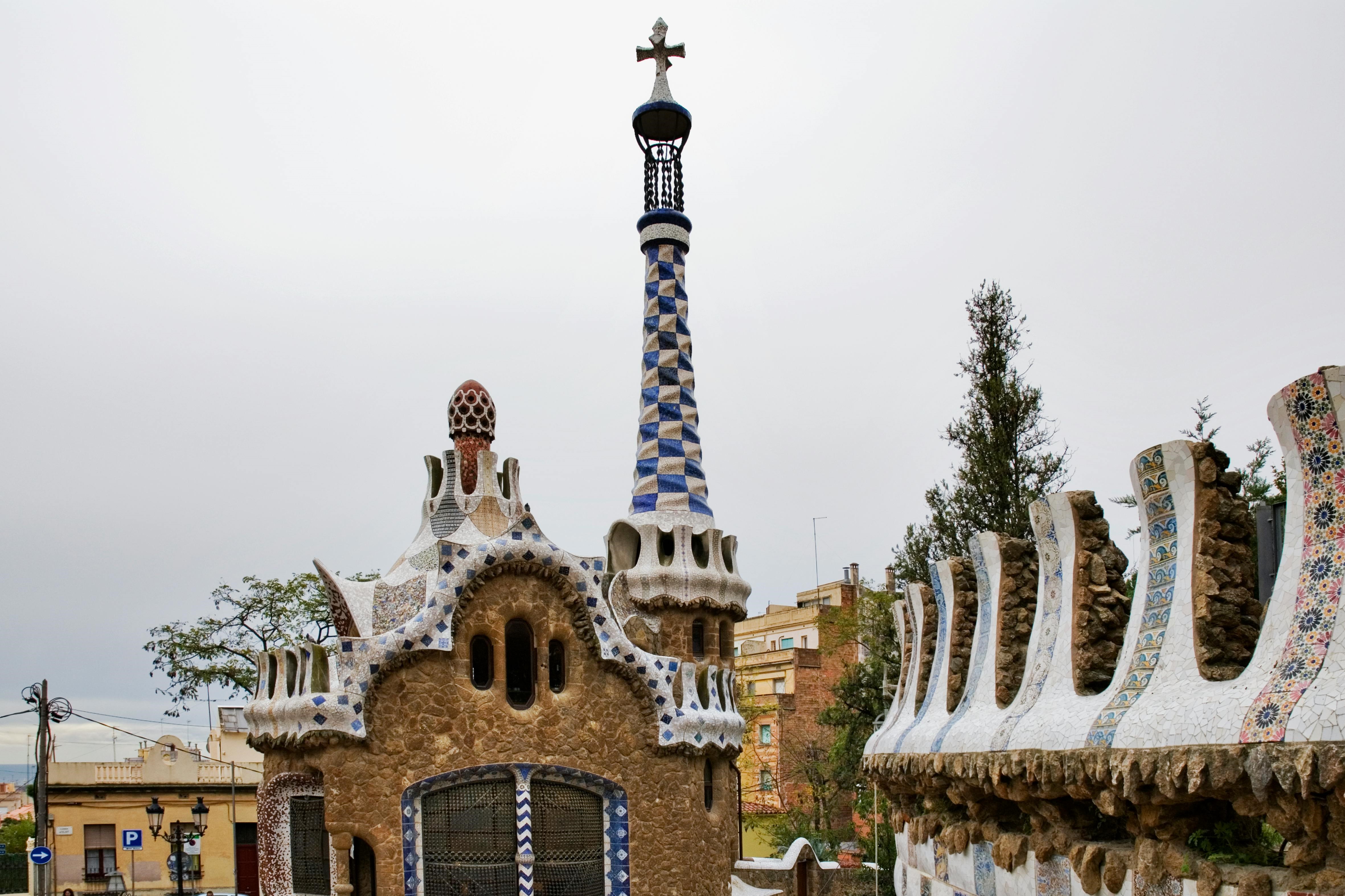 One of the buildings of Park Güell, designed by architect Antoni Gaudí, in Barcelona
