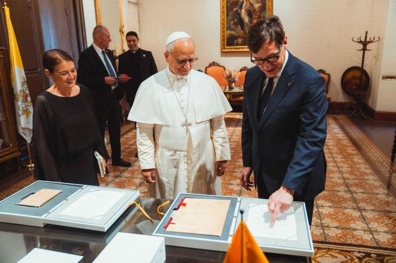 Catalan President Salvador Illa meets with Pope Leo XIV