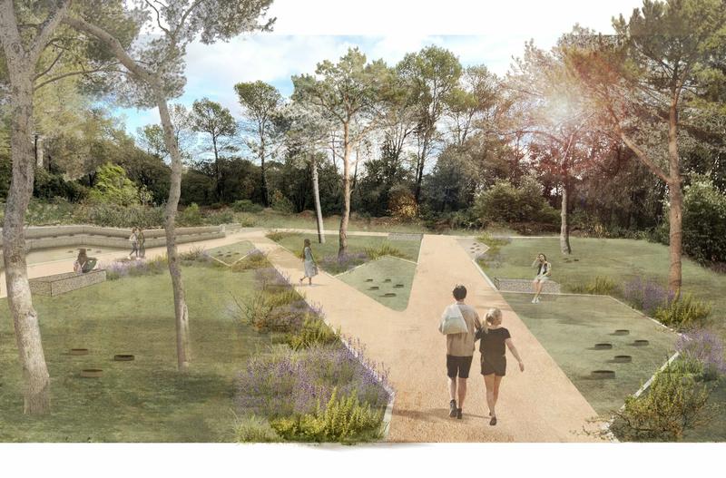 A virtual image of Barcelona's pet cemetery expected to open by the end of 2024