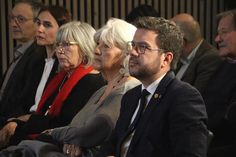 Catalan president Pere Aragonès at an event commemorating the 50th anniversary of Salvador Puig Antich's execution