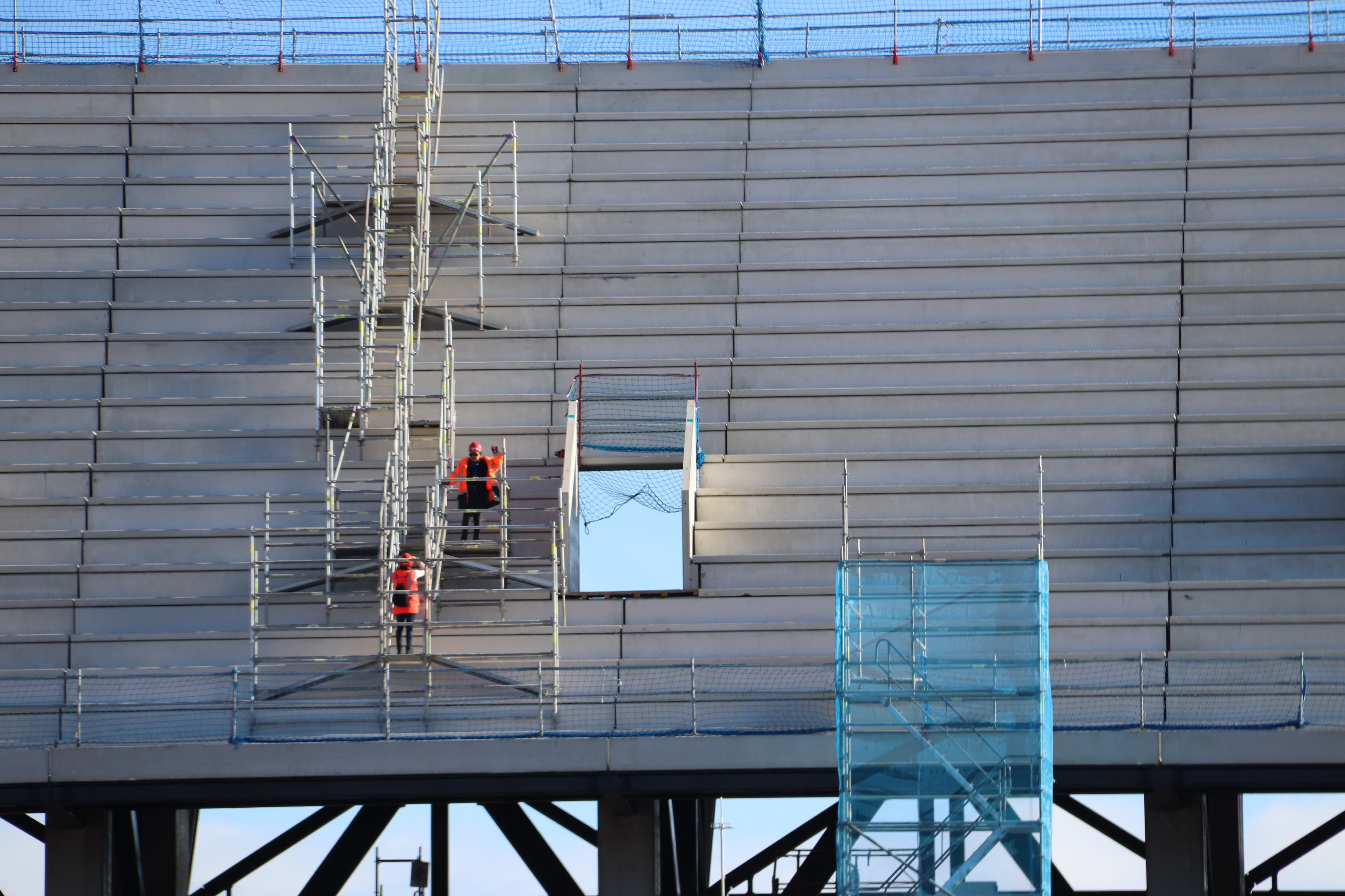 The third stand of FC Barcelona's Spotify Camp Nou stadium still under construction