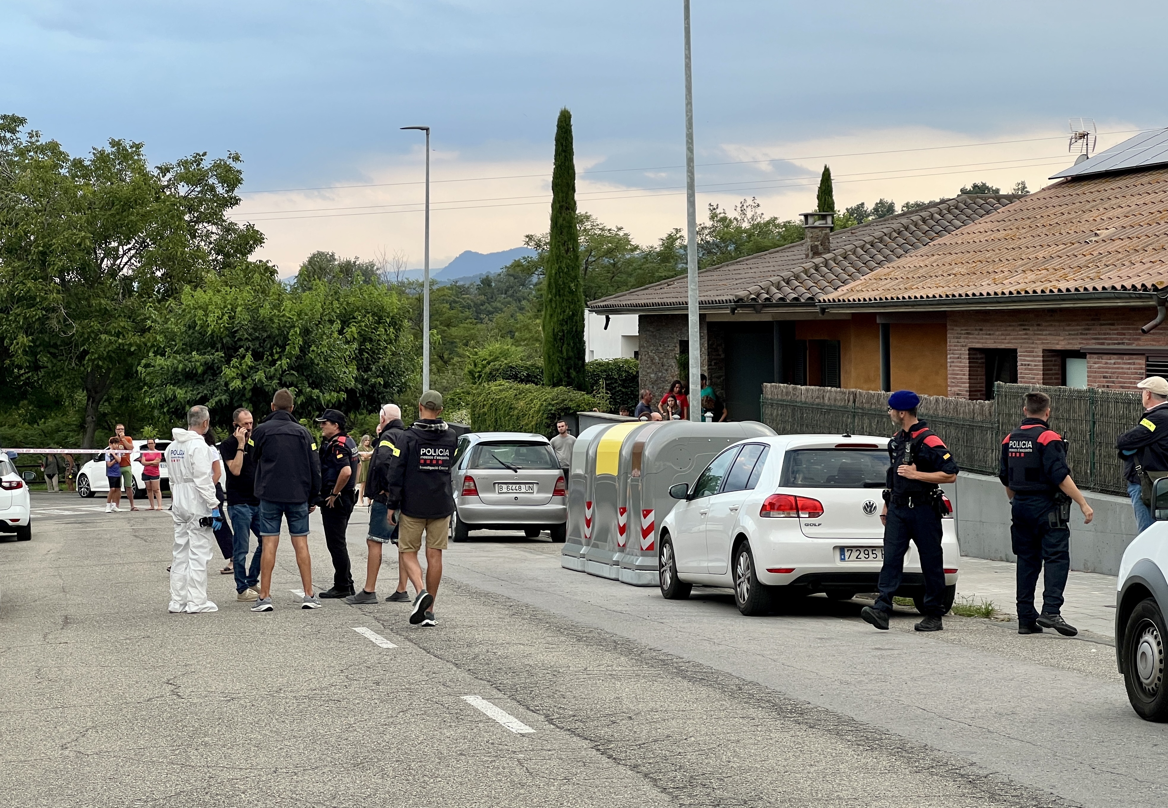 Catalan police at the crime scene in Torelló