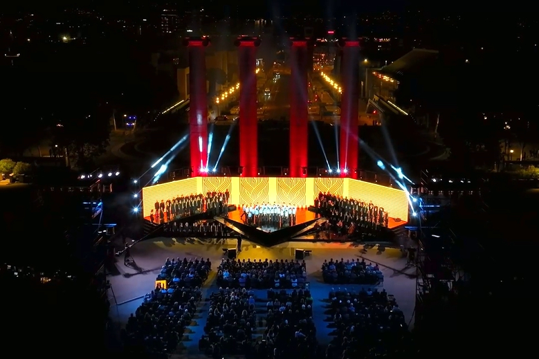 Catalonia's National Day closing ceremony at Barcelona's Montjuïc Hill on September 11, 2024. 