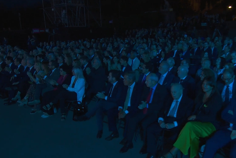 Former Catalan presidents at the ceremony.