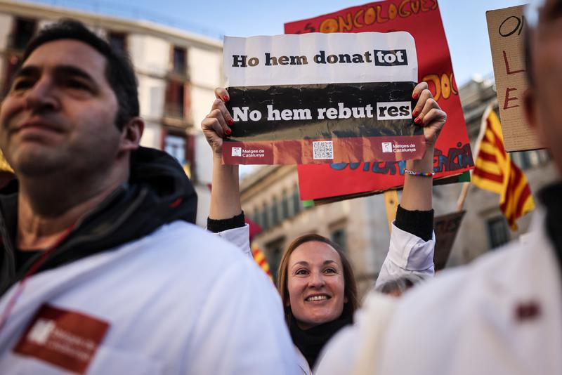 Doctors at a protest