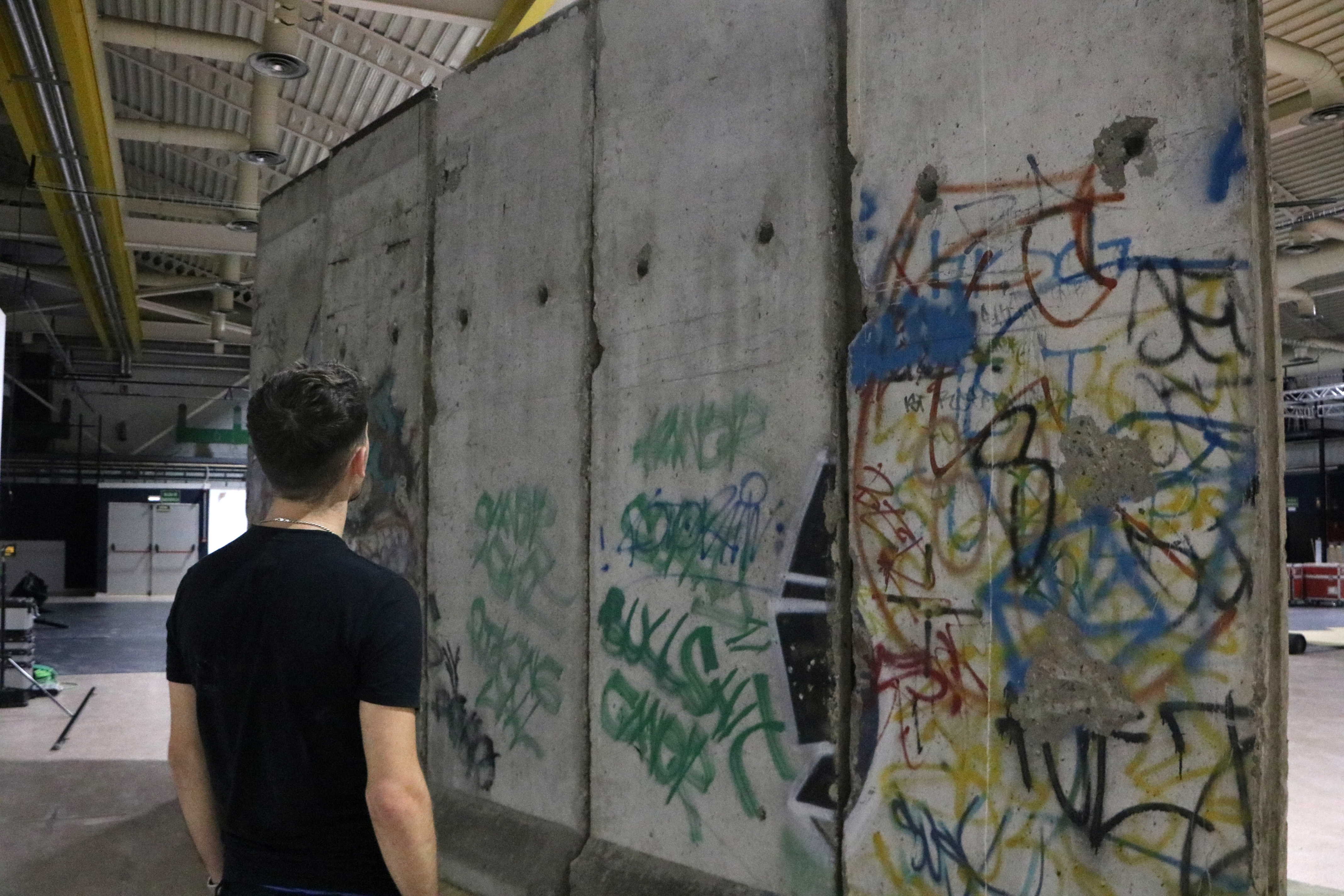 One of the six original Berlin Wall sections on display at Barcelona’s Espai Inmersa