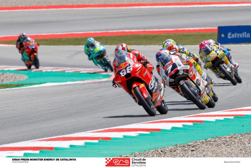 Moto GP drivers during the 2024 Grand Prix race in Barcelona's Circuit de Barcelona-Catalunya