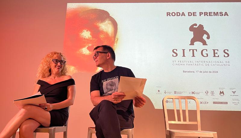 Sitges Film Festival director, Mònica Garcia, and Sitges Film Festival artistic director, Ángel Sala, on a press conference on July 17, 2024. 